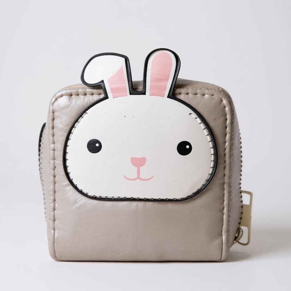 SINSAY Gray and White Bunny Wallet with Kawaii Design